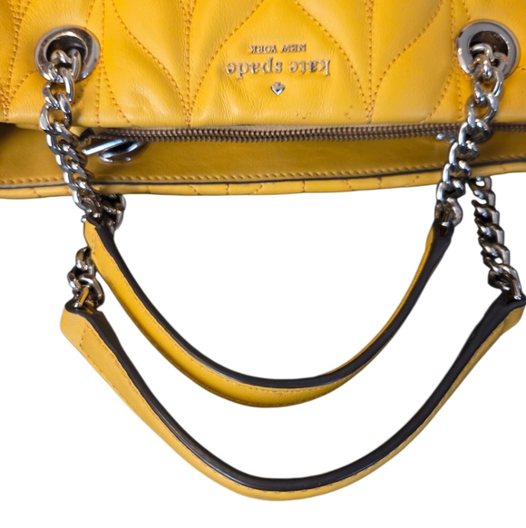Kate Spade Quilted Yellow Chevron Tote Bag - Picture 5 of 15